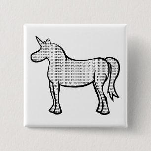 Binary Unicorn 15 Cm Square Badge