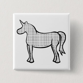 Binary Unicorn 15 Cm Square Badge