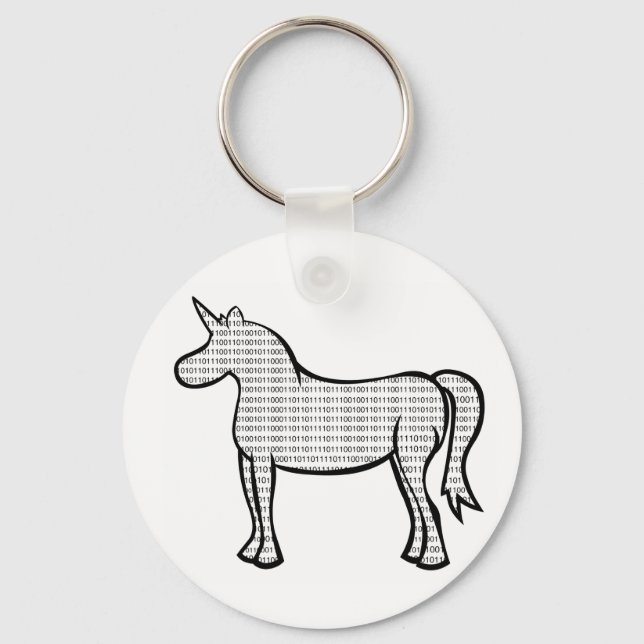 Binary Unicorn Key Ring (Front)
