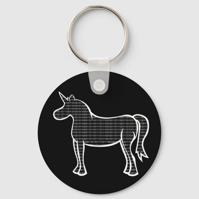 Binary Unicorn Key Ring (Front)