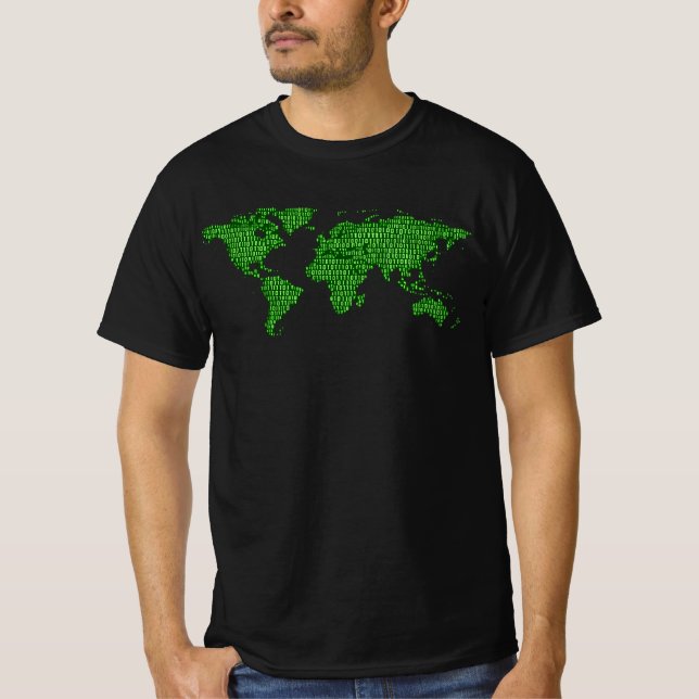 Binary World Computer Coding Programmer T-Shirt (Front)