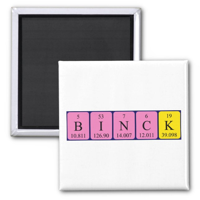 Binck periodic table name magnet (Front)