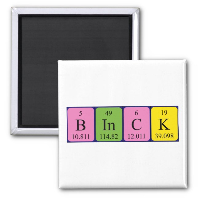Binck periodic table name magnet (Front)