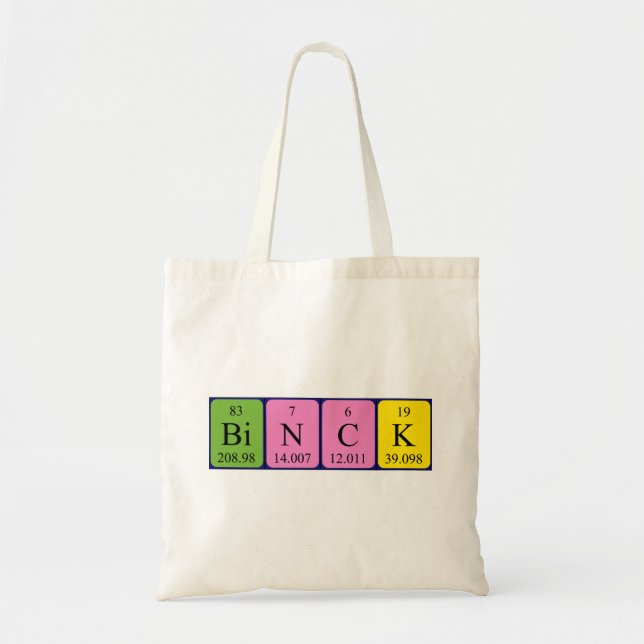 Binck periodic table name tote bag (Front)