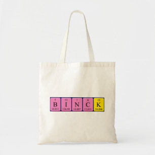 Binck periodic table name tote bag