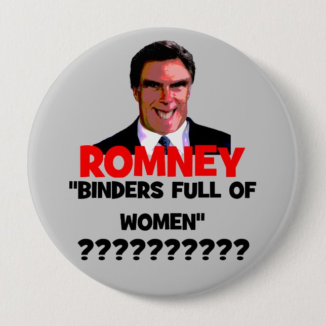 binders full of women 10 cm round badge (Front)