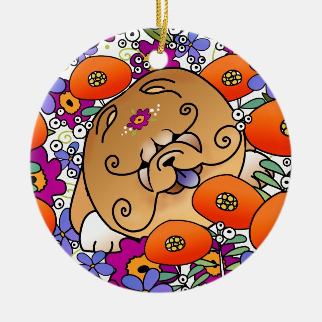 BINDI FLOWER POWER Chow - Ornament (Front)