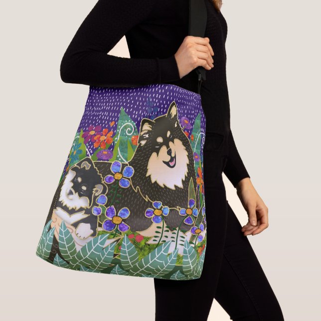 BINDI LAPPY Finnish Lapphund crossbody/or tote bag (Close Up)