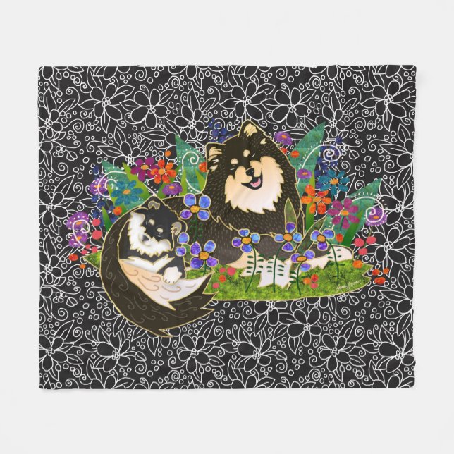 BINDI LAPPY - Finnish Lapphund fleece blankets (Front (Horizontal))
