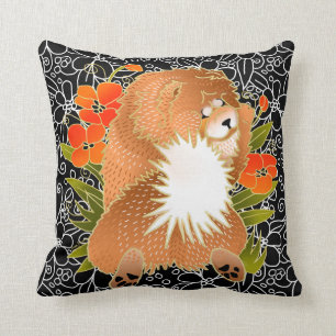 BINDI MINGSIE -red chow pillow-right/left facing Cushion