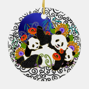 BINDI PANDA FAMILY ORNAMENT