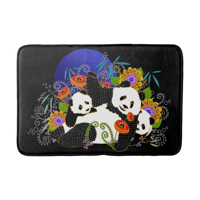 BINDI PANDAS-Customise background colour Bath Mat (Front)
