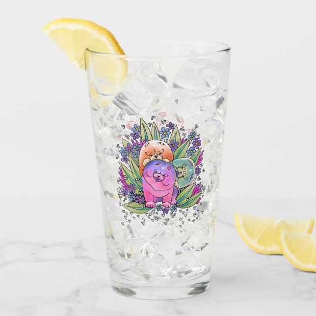 BINDI PLAYDAT Chow 16oz glass-design front & back Glass (Front Ice)