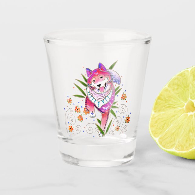 BINDI SHIBA INU shot glass (Front)