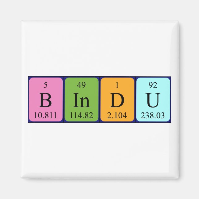 Bindu periodic table name magnet (Front)