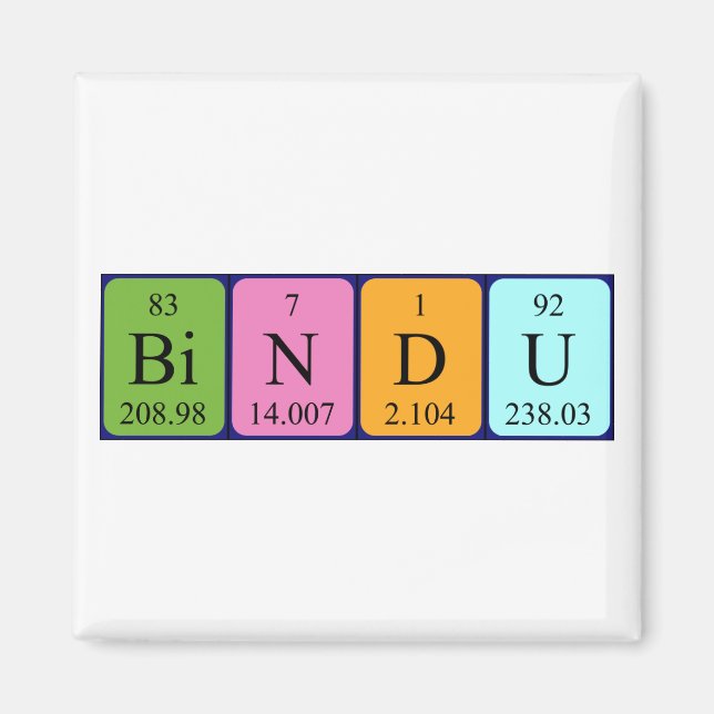 Bindu periodic table name magnet (Front)