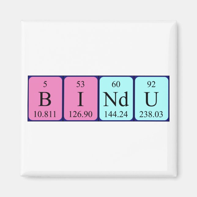 Bindu periodic table name magnet (Front)