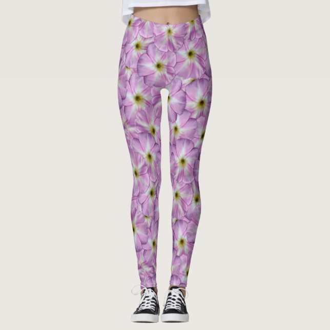 Bindweed Seamless Pattern Leggings (Front)