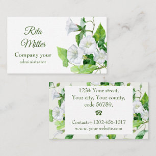Bindweed white flower business card