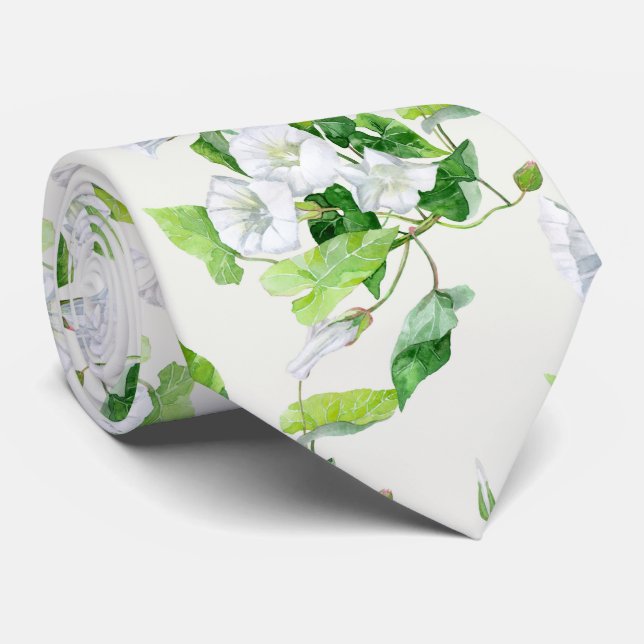 Bindweed white flower   tie (Rolled)