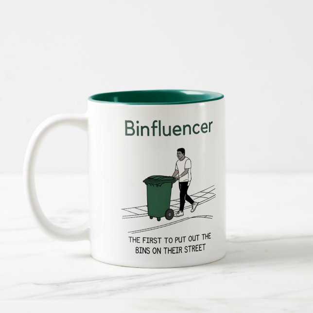 Binfluencer, the first to put out their bins Two-Tone coffee mug (Left)