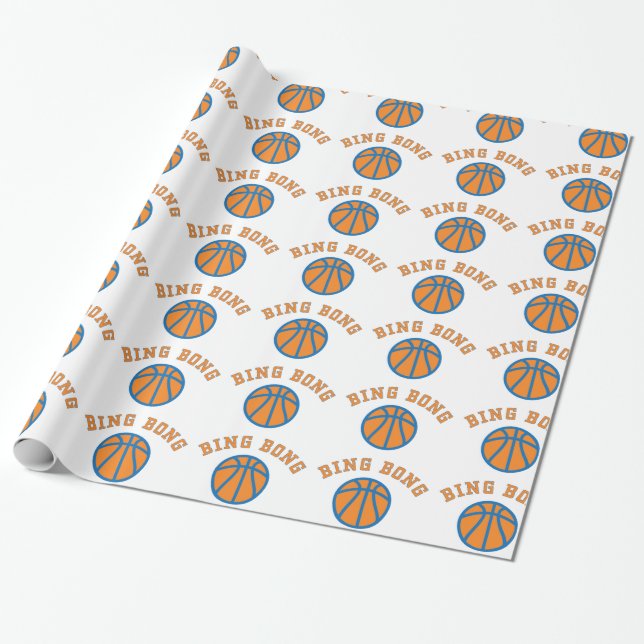 Bing Bong NYC Basketball Sports Subway Rally Cry Wrapping Paper (Unrolled)