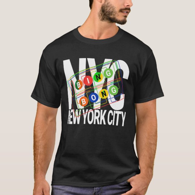 Bing Bong NYC Funny Subway Sound Men Women Boys Gi T-Shirt (Front)