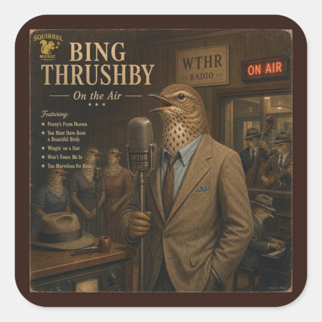 Bing Thrushby Album: a Parody Square Sticker (Front)