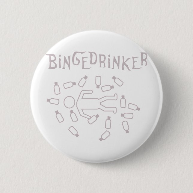 binge drinker icon 6 cm round badge (Front)