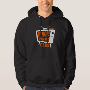 Binge Watching Club Member Only Tv Streaming Orang Hoodie