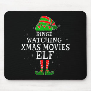 Binge Watching Xmas Movies Elf Matching Family Chr Mouse Mat