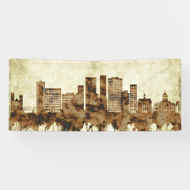 Binghamton New York Cityscape Banner (Horizontal)
