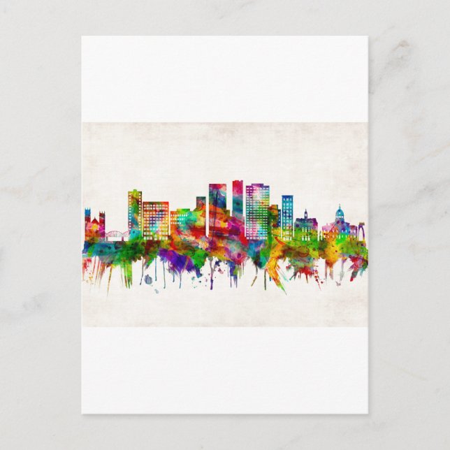 Binghamton New York Skyline Invitation Postcard (Front)