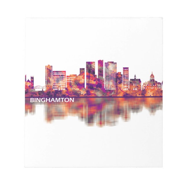 Binghamton New York Skyline Notepad (Front)