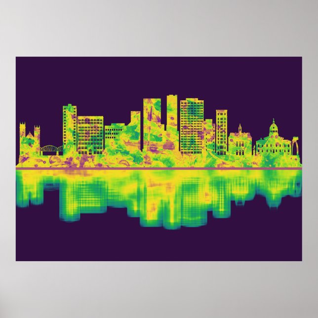 Binghamton New York Skyline Poster (Front)