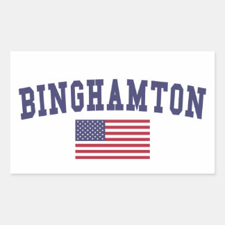 Binghamton US Flag Rectangular Sticker