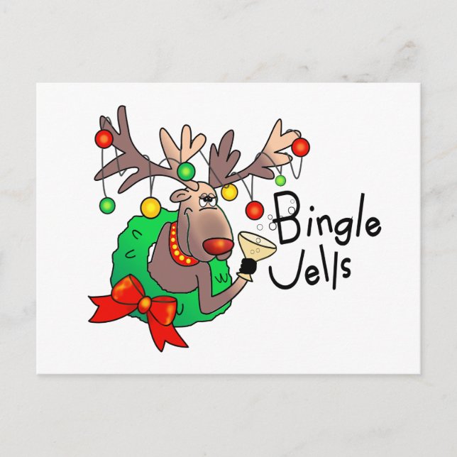 BINGLE JELLS by SHARON SHARPE Holiday Postcard (Front)