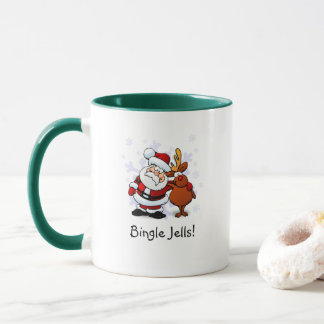 Bingle Jells Santa & Rudolph Holiday Coffee Mug