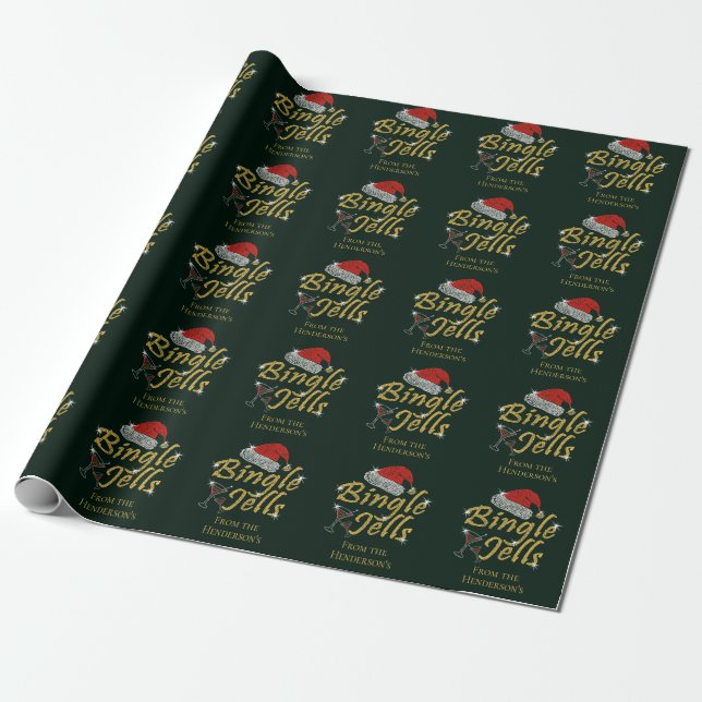 Bingle Jells Tipsy Christmas Wrapping Paper (Unrolled)