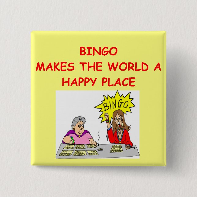 bingo 15 cm square badge (Front)