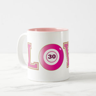 Bingo 30th Birthday Fun Two-Tone Coffee Mug