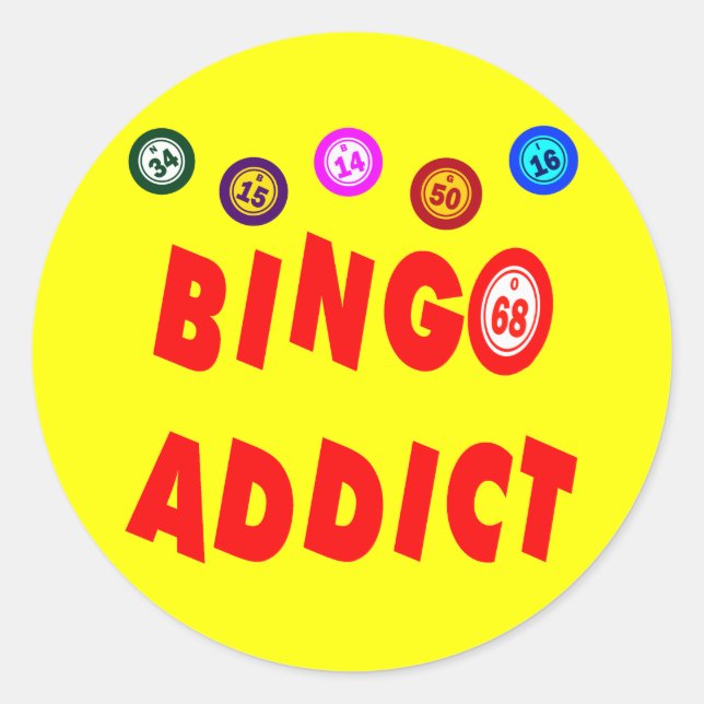 BINGO ADDICT CLASSIC ROUND STICKER (Front)