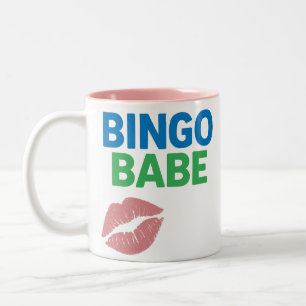 Bingo Babe Cute and Confident Bingo Lover Two-Tone Coffee Mug