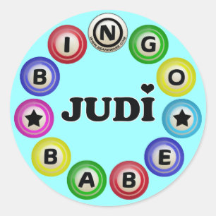 Bingo Babe Judi Classic Round Sticker