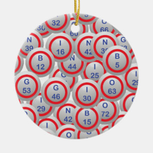 Bingo Balls Ceramic Tree Decoration