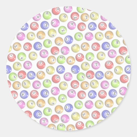 Bingo Balls Classic Round Sticker Zazzle.co.uk