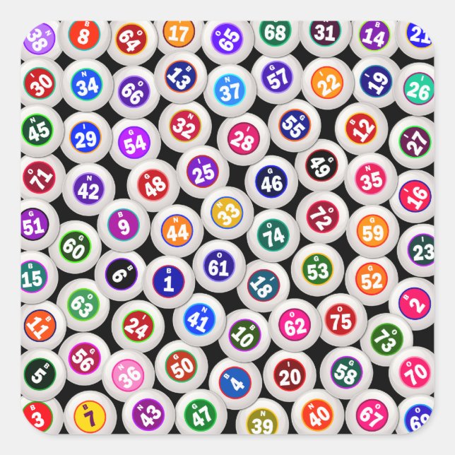 Bingo Balls Collage Square Sticker (Front)
