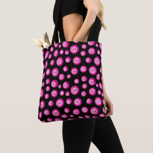 Bingo Balls Fun Pink and Black Tote Bag