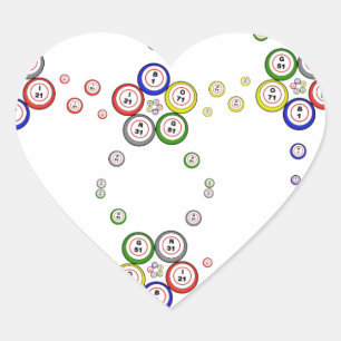 Bingo Balls Heart Sticker