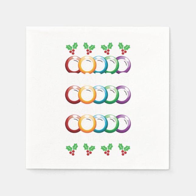 Bingo Balls Lucky Game Player Gambler Gift Napkin (Front)